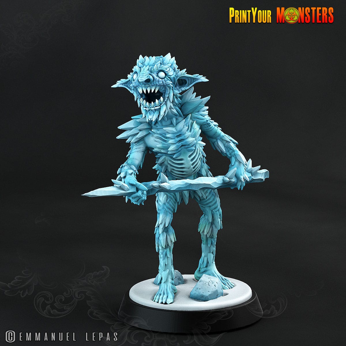 3D Printed Print your Monster Frost Shard Goblins - Ice Goblin 28mm 32mm D&D - 3D Printing Boss 