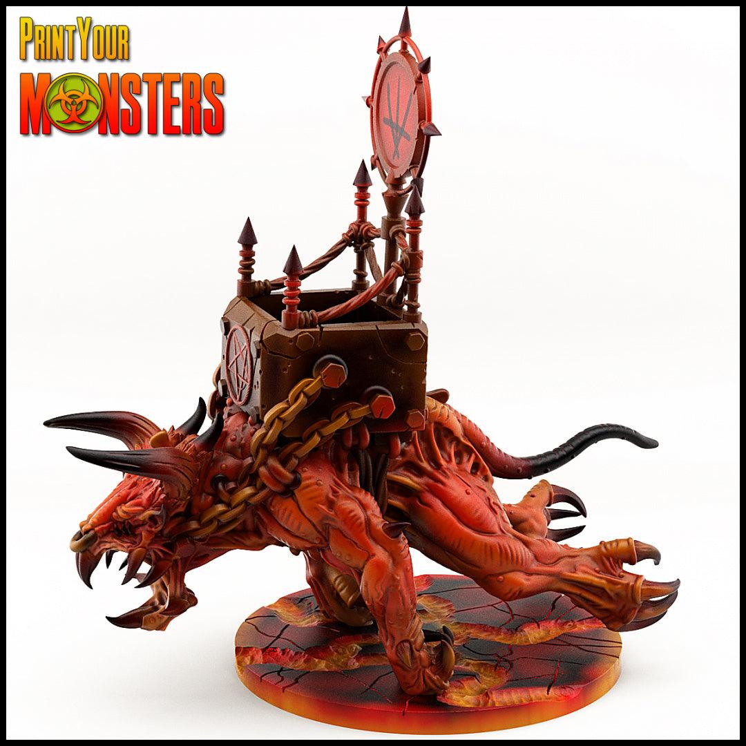 3D Printed Print your Monster Mounted Demon Creature 28 32mm D&D - 3D Printing Boss 