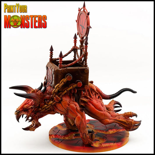 3D Printed Print your Monster Mounted Demon Creature 28 32mm D&D - 3D Printing Boss 