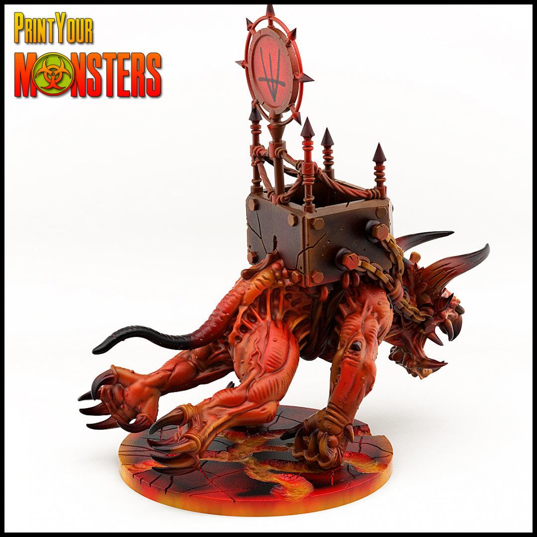 3D Printed Print your Monster Mounted Demon Creature 28 32mm D&D - 3D Printing Boss 