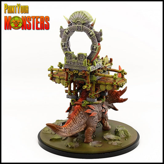 3D Printed Print your Monster Mounted Triceratops 28 32mm D&D - 3D Printing Boss 