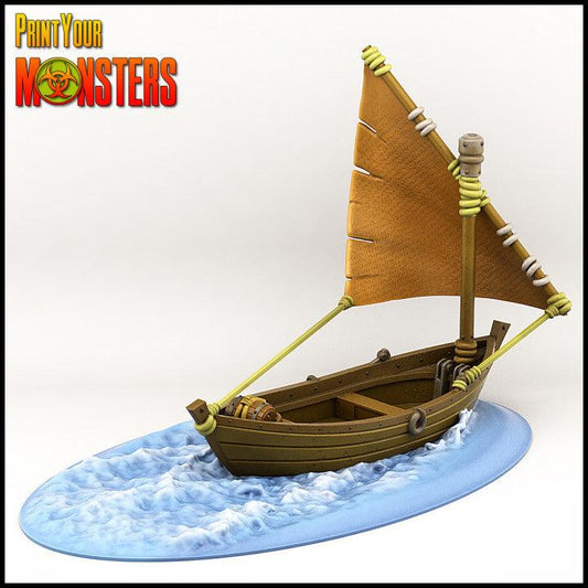 3D Printed Print your Monster Ocean Sail Boat 28 32mm D&D - 3D Printing Boss 