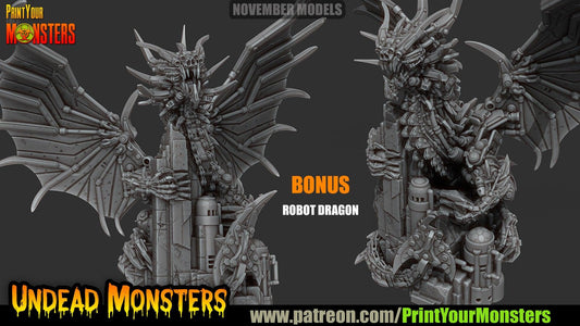 3D Printed Print your Monster Robot Dragon 28 32mm D&D - 3D Printing Boss 