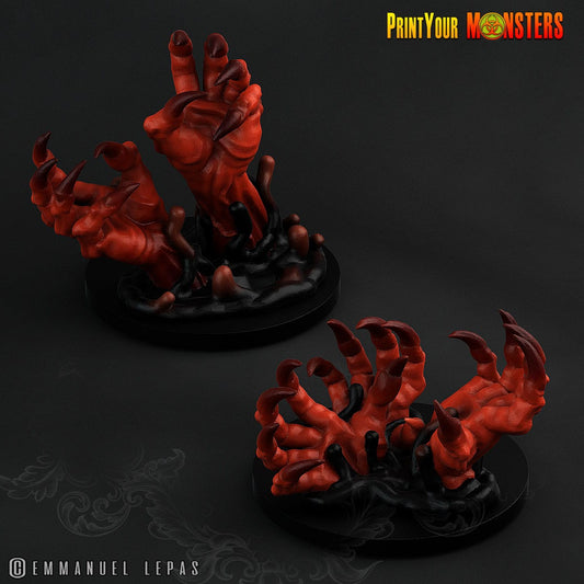 3D Printed Print your Monster The Abyssal Hand Horrors - Multiples Demonclaws 28mm 32mm D&D - 3D Printing Boss 
