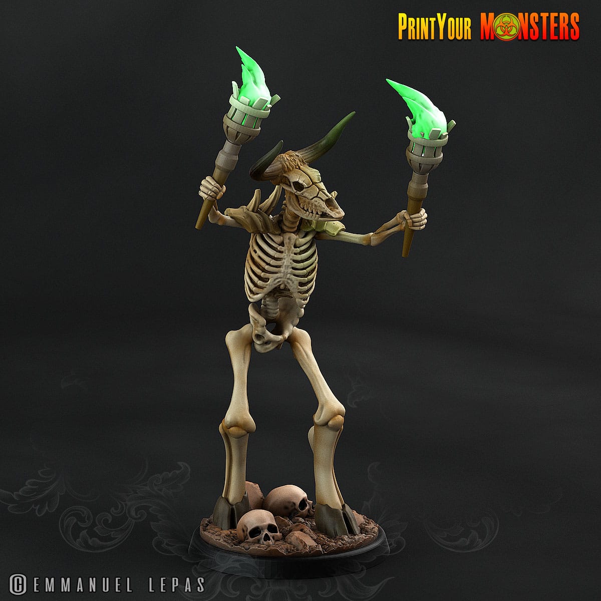 3D Printed Print your Monster The Ancient Bones Pack - Bone Minotaurs 28mm 32mm D&D - 3D Printing Boss 