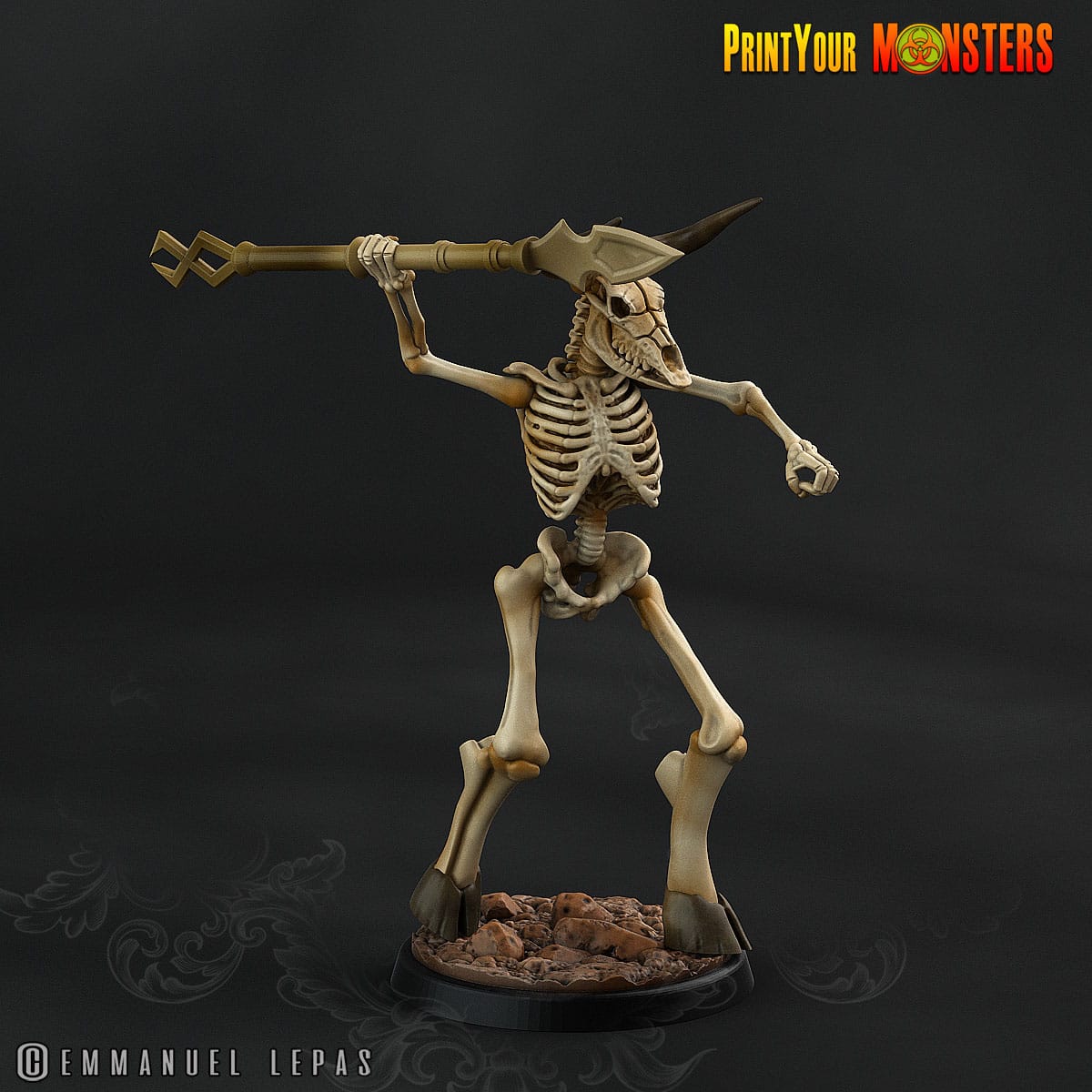 3D Printed Print your Monster The Ancient Bones Pack - Bone Minotaurs 28mm 32mm D&D - 3D Printing Boss 