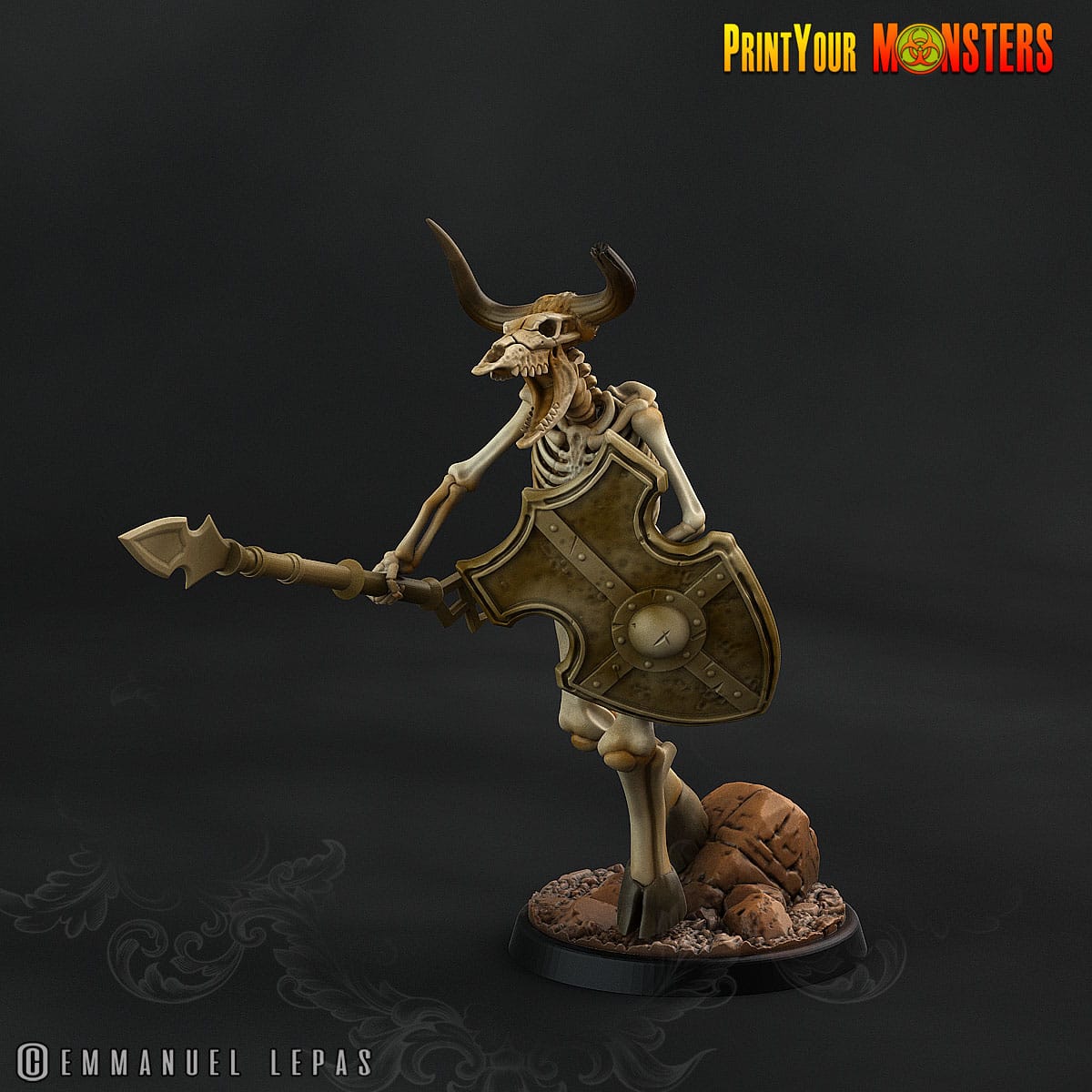 3D Printed Print your Monster The Ancient Bones Pack - Bone Minotaurs 28mm 32mm D&D - 3D Printing Boss 