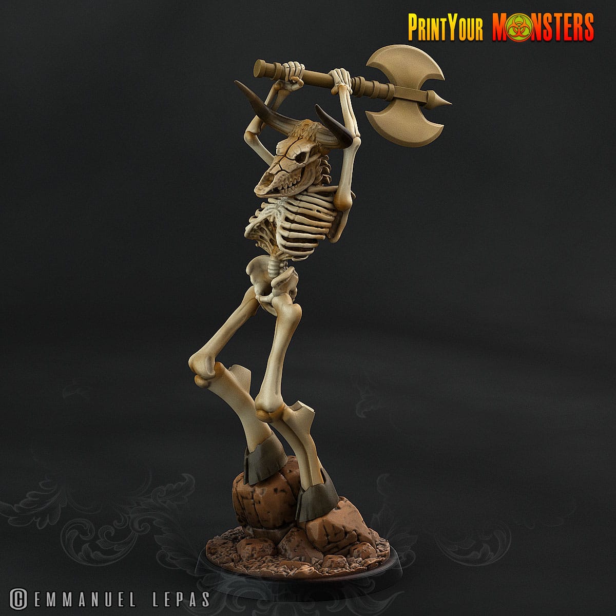 3D Printed Print your Monster The Ancient Bones Pack - Bone Minotaurs 28mm 32mm D&D - 3D Printing Boss 