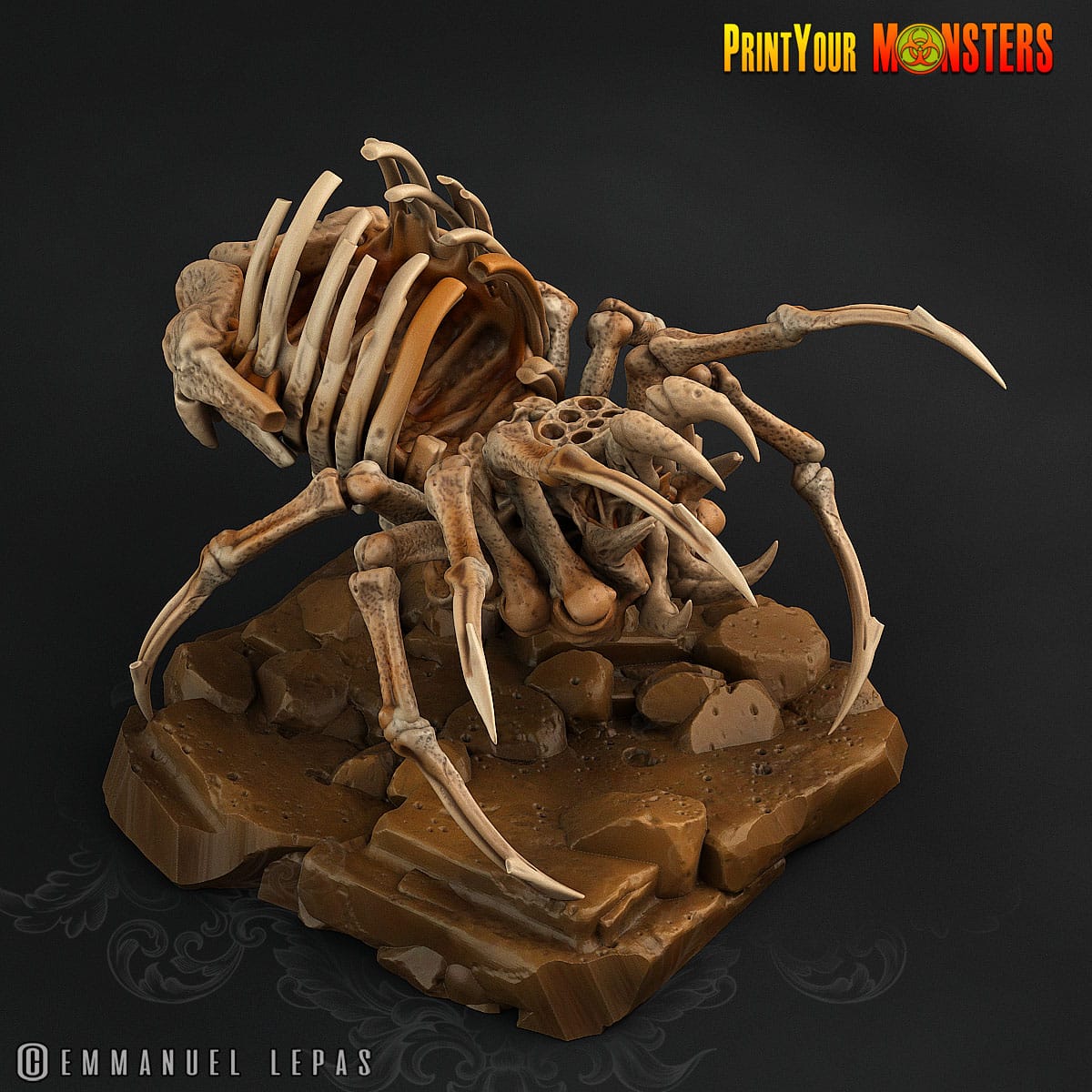 3D Printed Print your Monster The Ancient Bones Pack - Bone Spiders 28mm 32mm D&D - 3D Printing Boss 