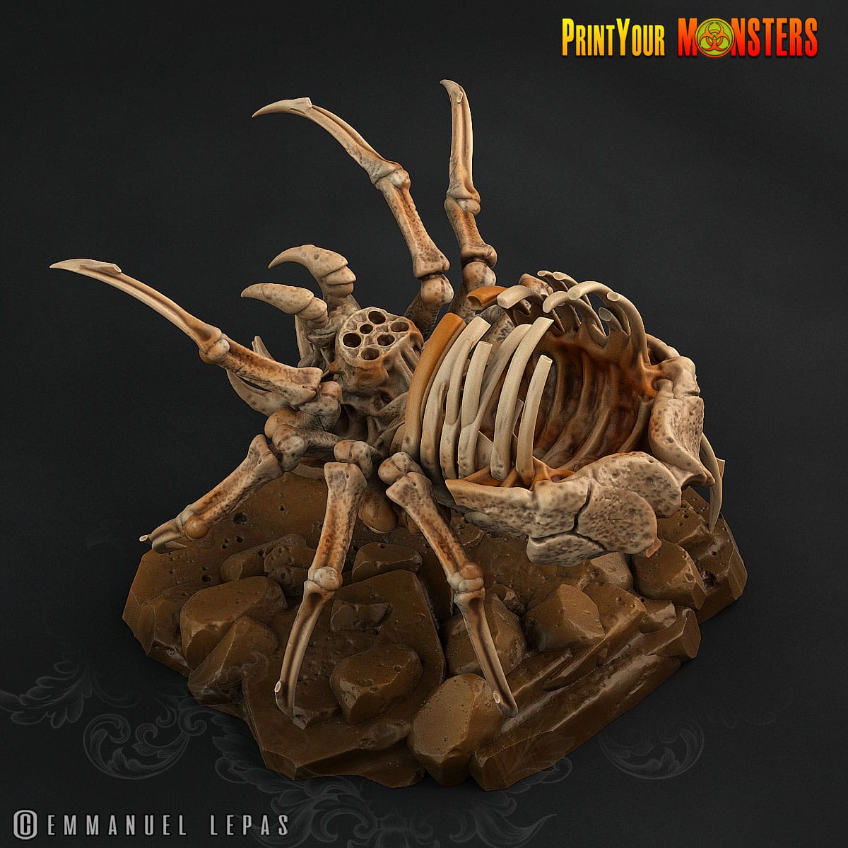 3D Printed Print your Monster The Ancient Bones Pack - Bone Spiders 28mm 32mm D&D - 3D Printing Boss 
