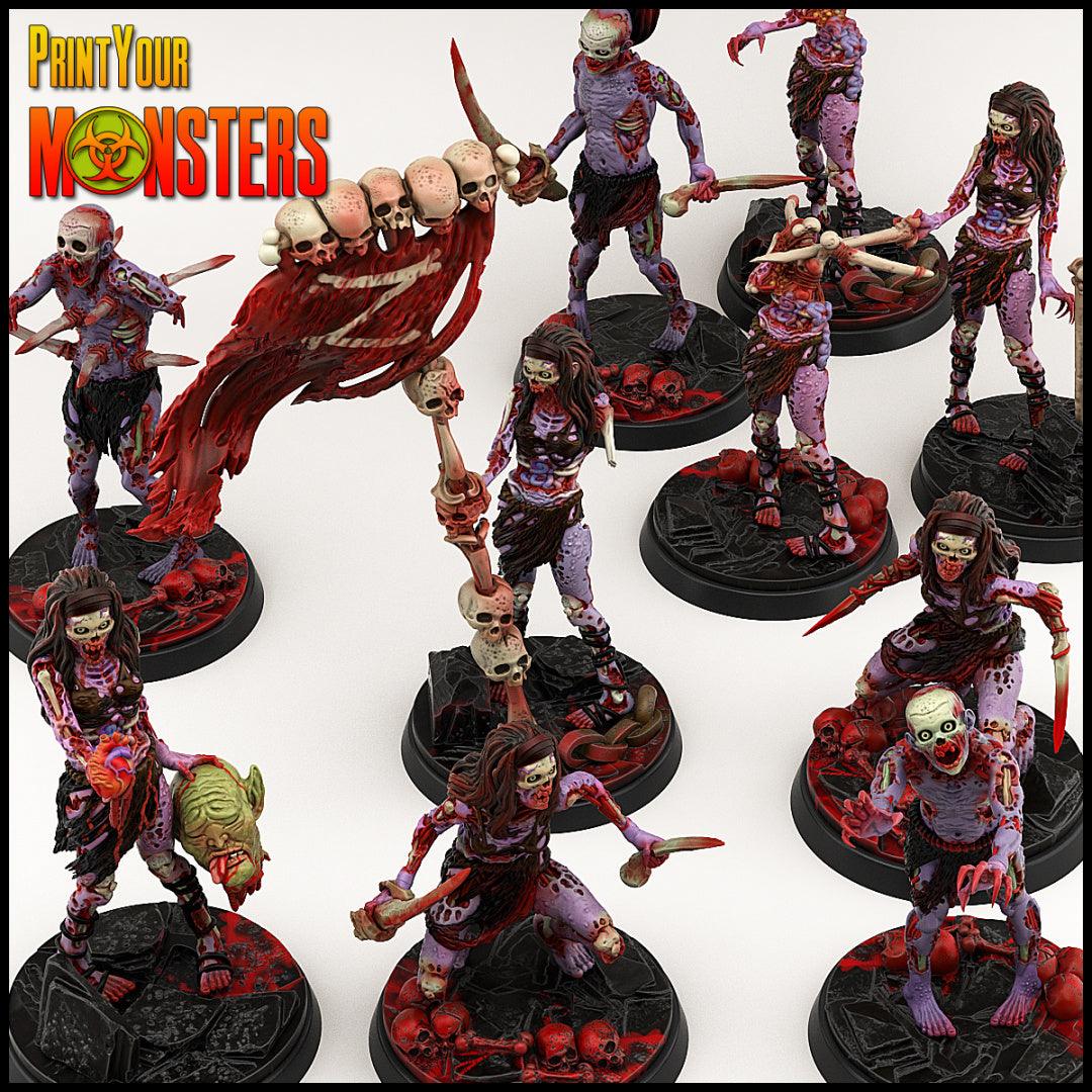 3D Printed Print your Monster Zombie Set 28 32mm D&D - 3D Printing Boss 