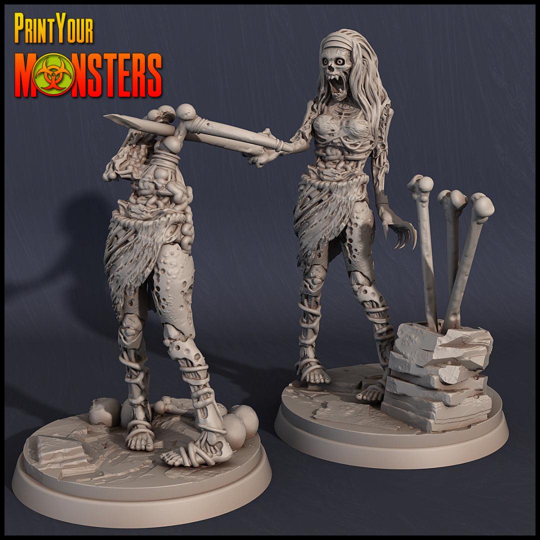 3D Printed Print your Monster Zombie Set 28 32mm D&D - 3D Printing Boss 