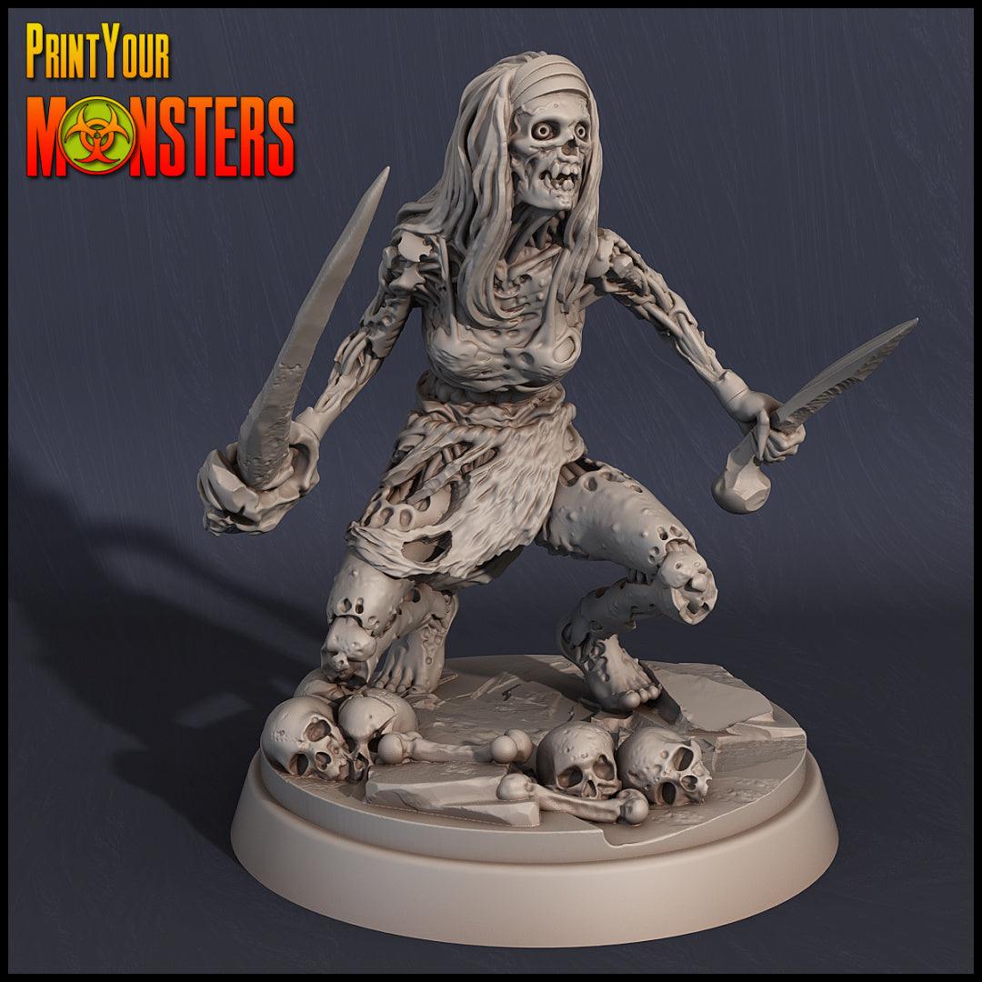 3D Printed Print your Monster Zombie Set 28 32mm D&D - 3D Printing Boss 