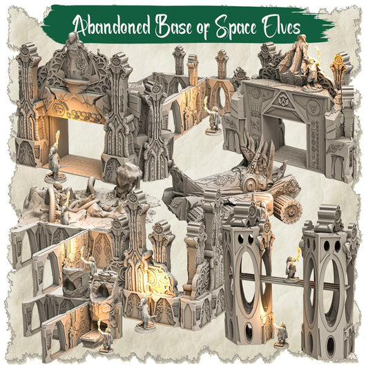 3D Printed SAWANT3D Abandoned Base of Space Elves Set 28 32mm Ragnarok d&d - 3D Printing Boss 