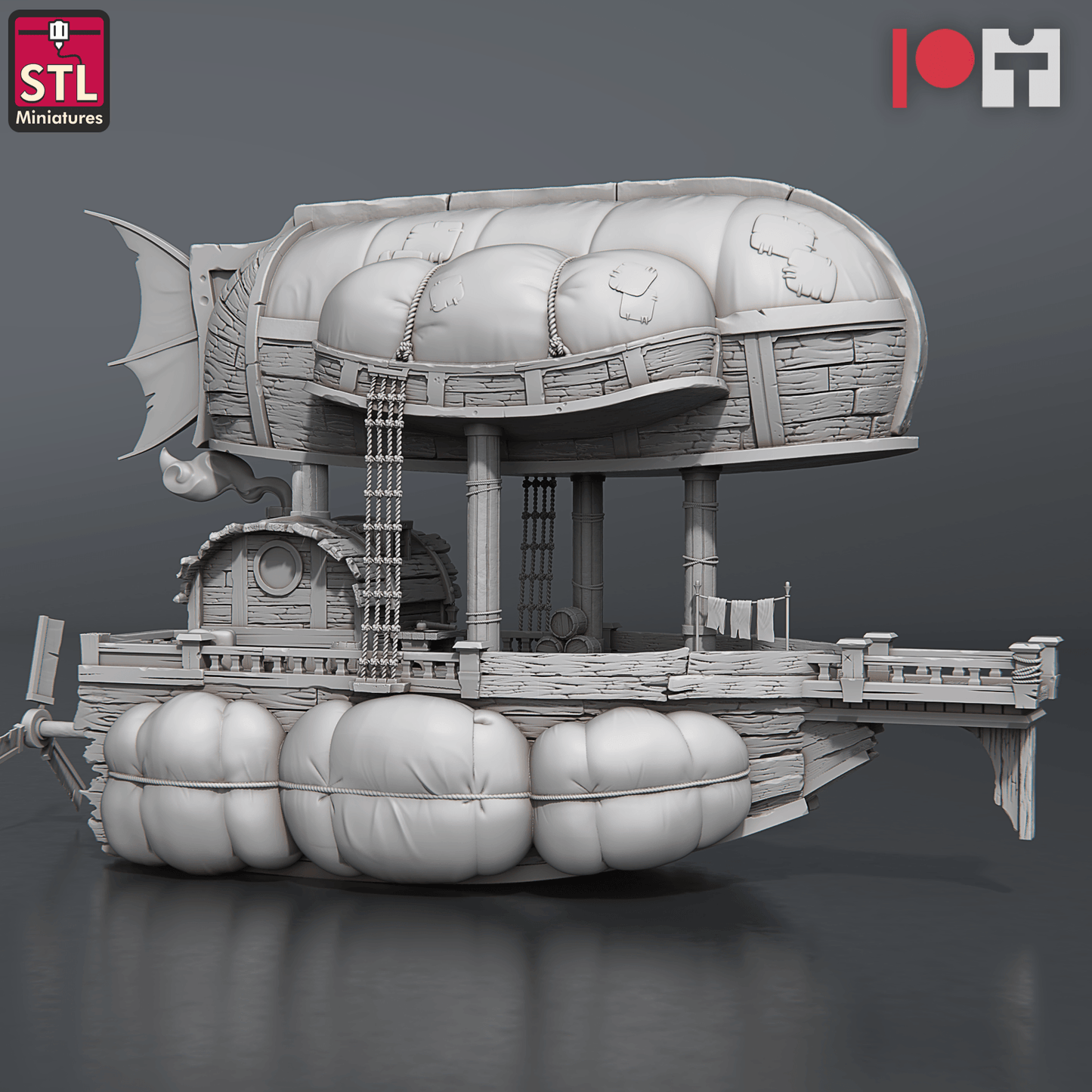 3D Printed STL Miniatures Airship Crew Set 28 - 32mm War Gaming D&D - 3D Printing Boss 