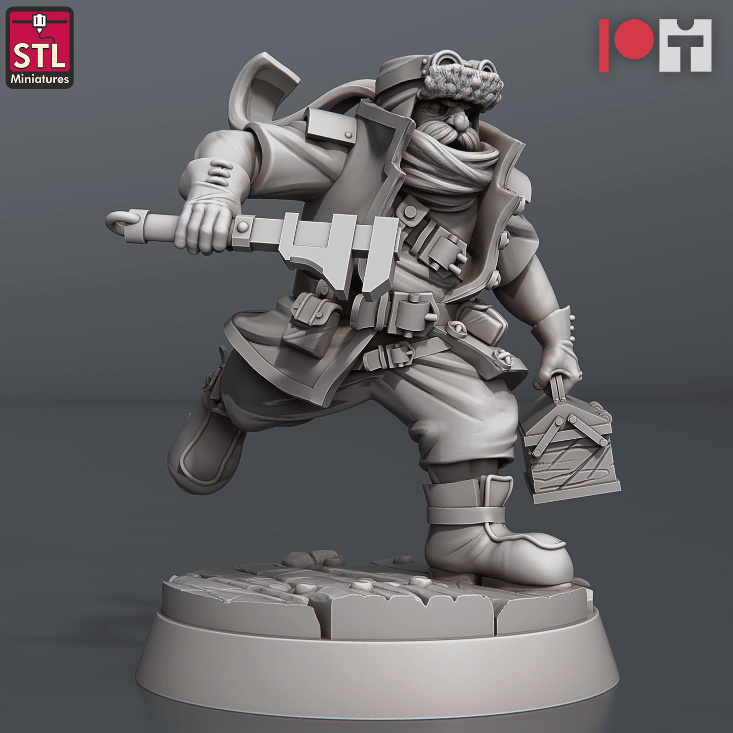 3D Printed STL Miniatures Airship Crew Set 28 - 32mm War Gaming D&D - 3D Printing Boss 