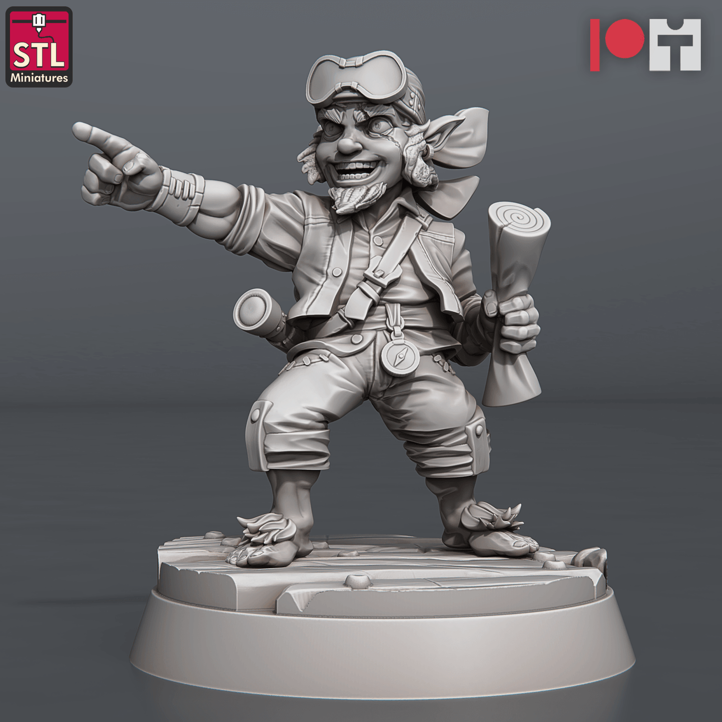 3D Printed STL Miniatures Airship Crew Set 28 - 32mm War Gaming D&D - 3D Printing Boss 