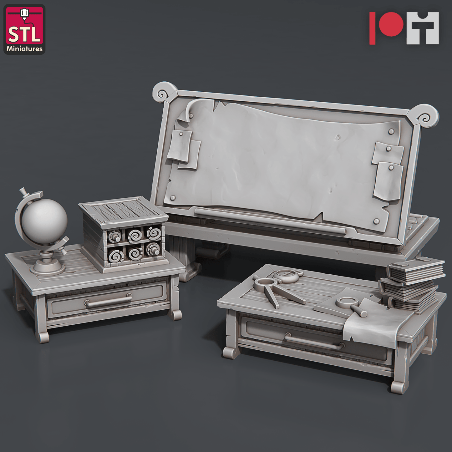 3D Printed STL Miniatures Airship Crew Set 28 - 32mm War Gaming D&D - 3D Printing Boss 