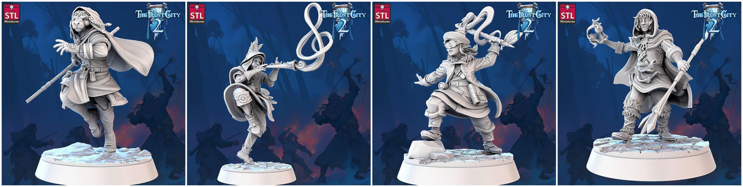 3D Printed STL Miniatures Apprentices The Frost City 2 28 - 32mm War Gaming D&D - 3D Printing Boss 