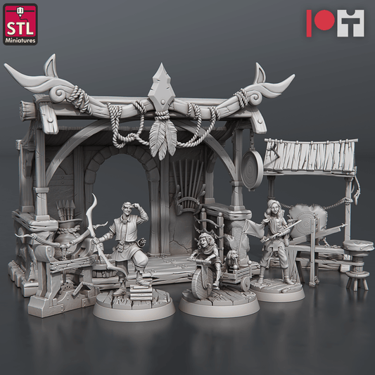 3D Printed STL Miniatures Arrows And Bow Maker Set 28 - 32mm War Gaming D&D - 3D Printing Boss 