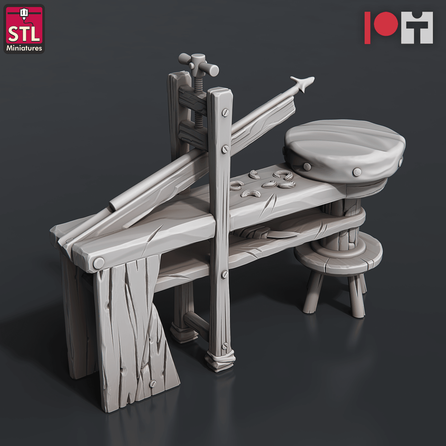 3D Printed STL Miniatures Arrows And Bow Maker Set 28 - 32mm War Gaming D&D - 3D Printing Boss 