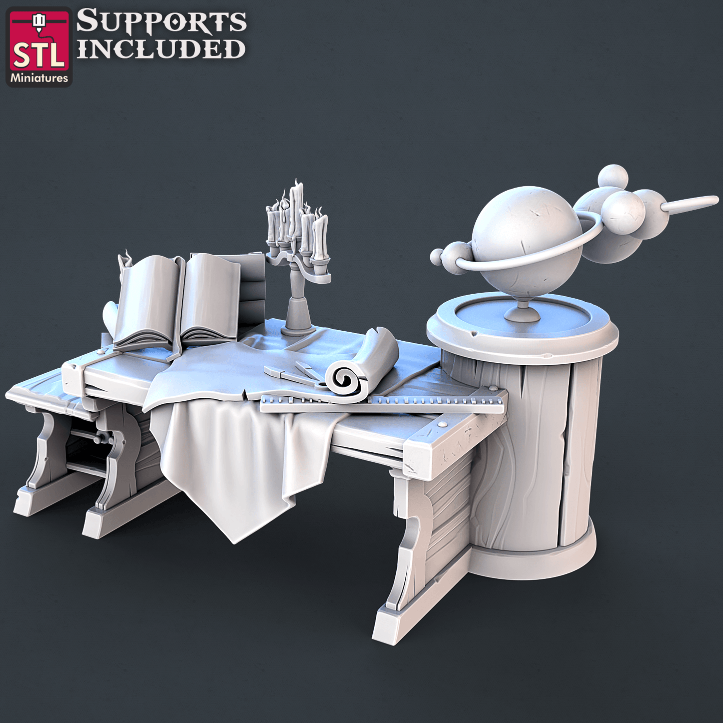 3D Printed STL Miniatures Astronomer Set 28mm - 32mm War Gaming D&D - 3D Printing Boss 