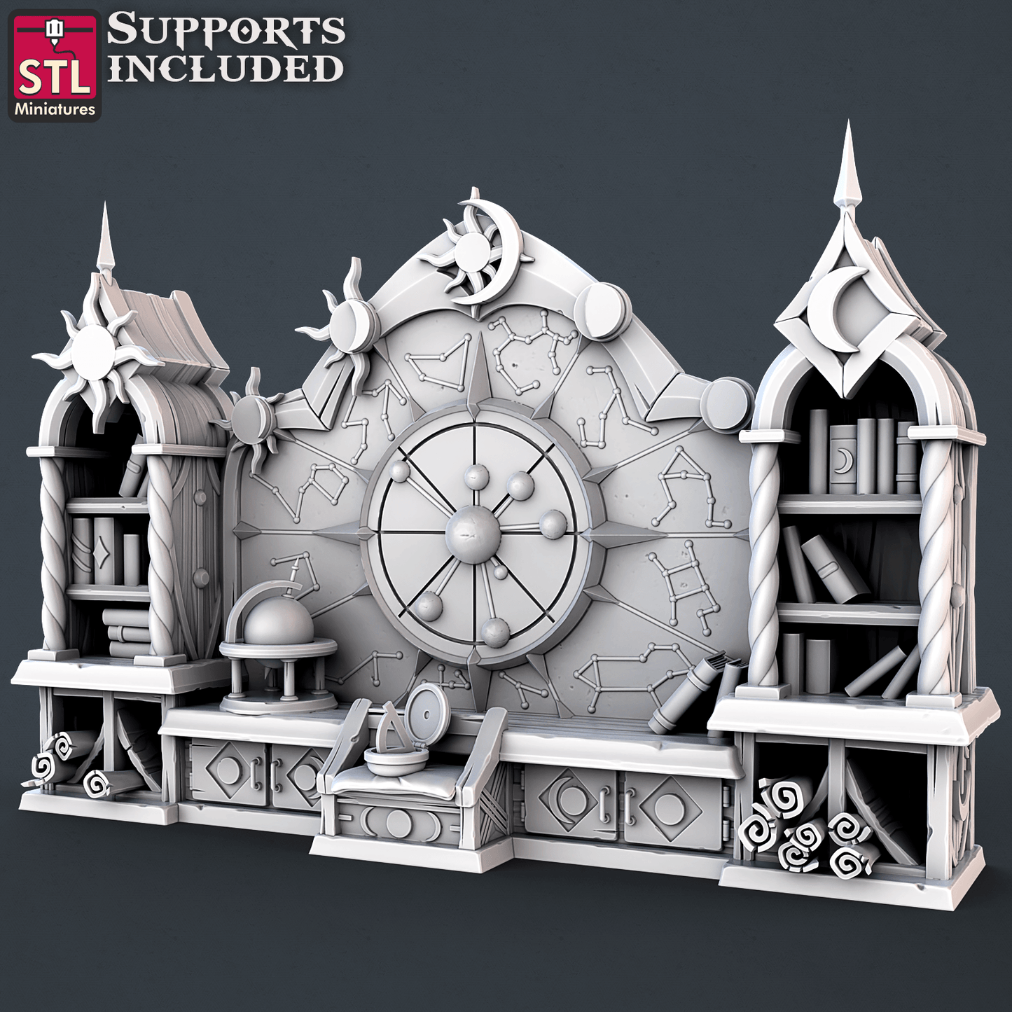 3D Printed STL Miniatures Astronomer Set 28mm - 32mm War Gaming D&D - 3D Printing Boss 