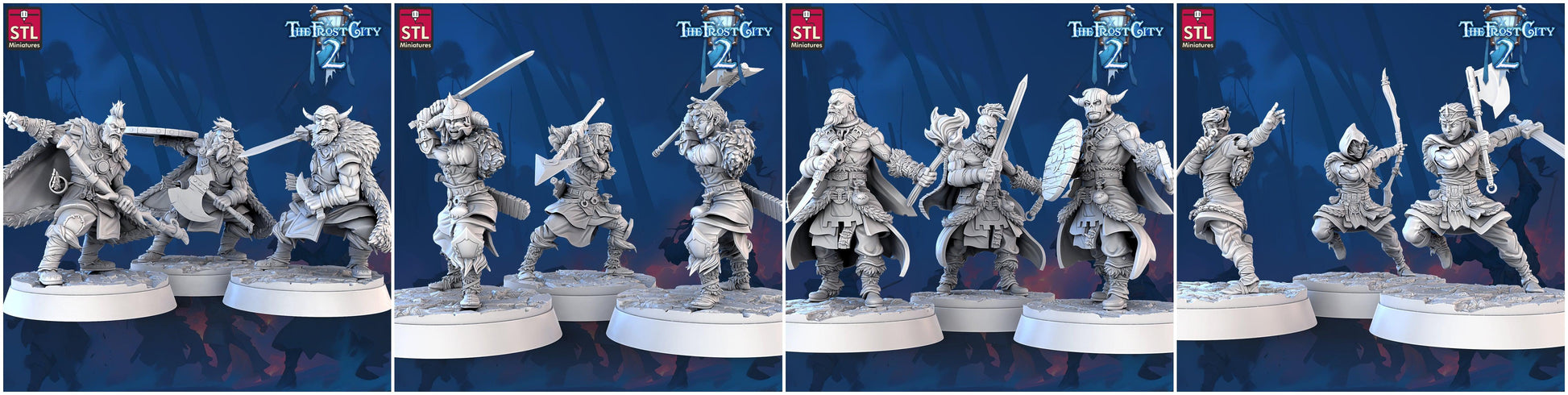 3D Printed STL Miniatures Barbarians The Frost City 2 28 - 32mm War Gaming D&D - 3D Printing Boss 