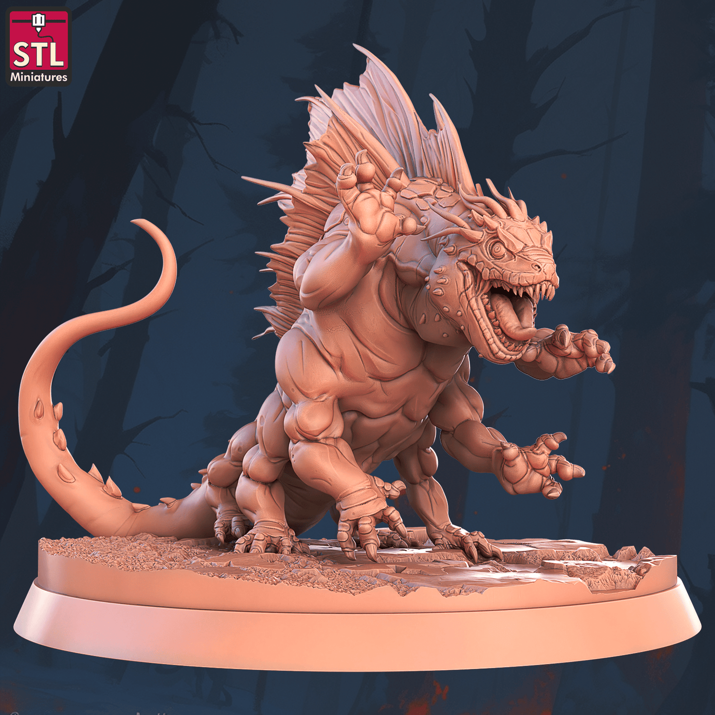 3D Printed STL Miniatures Basilisk Set 28 - 32mm War Gaming D&D - 3D Printing Boss 