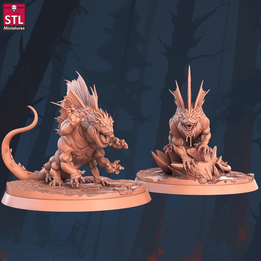 3D Printed STL Miniatures Basilisk Set 28 - 32mm War Gaming D&D - 3D Printing Boss 