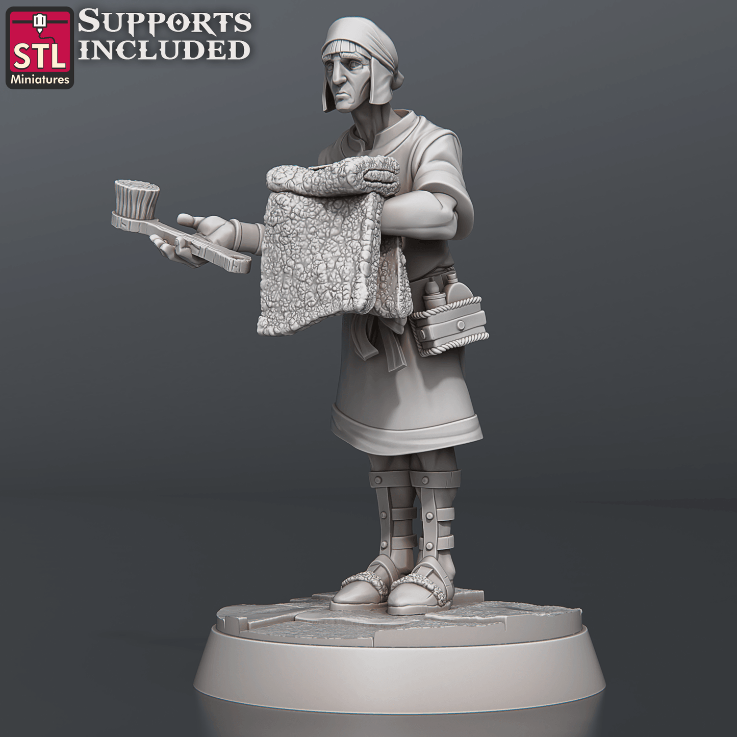 3D Printed STL Miniatures Bath House Set 28 - 32mm War Gaming D&D - 3D Printing Boss 