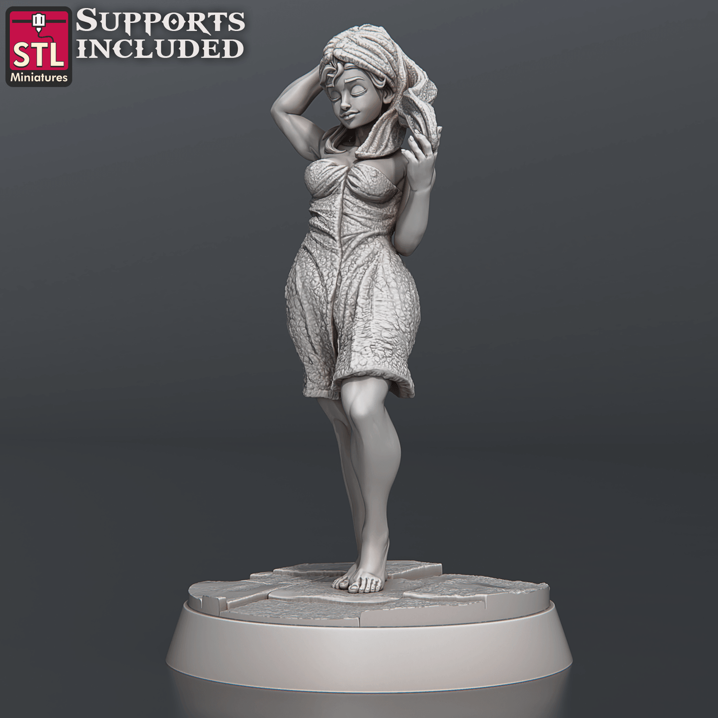 3D Printed STL Miniatures Bath House Set 28 - 32mm War Gaming D&D - 3D Printing Boss 