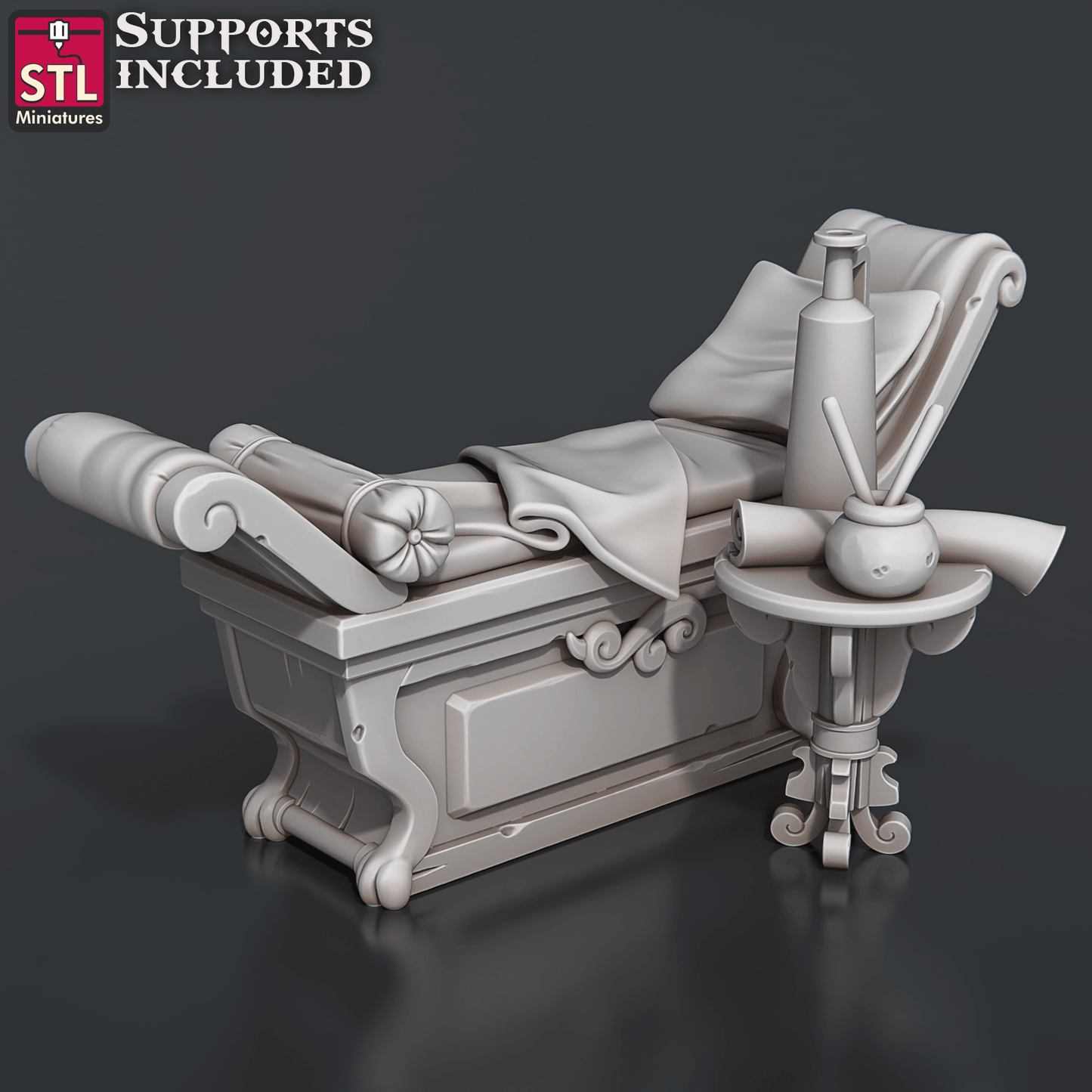 3D Printed STL Miniatures Bath House Set 28 - 32mm War Gaming D&D - 3D Printing Boss 