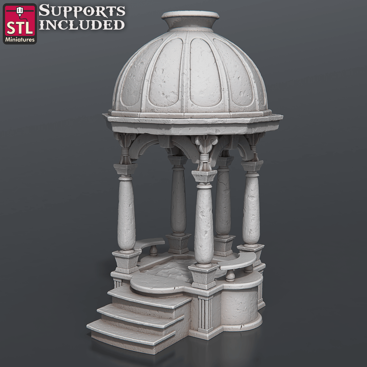 3D Printed STL Miniatures Bath House Set 28 - 32mm War Gaming D&D - 3D Printing Boss 