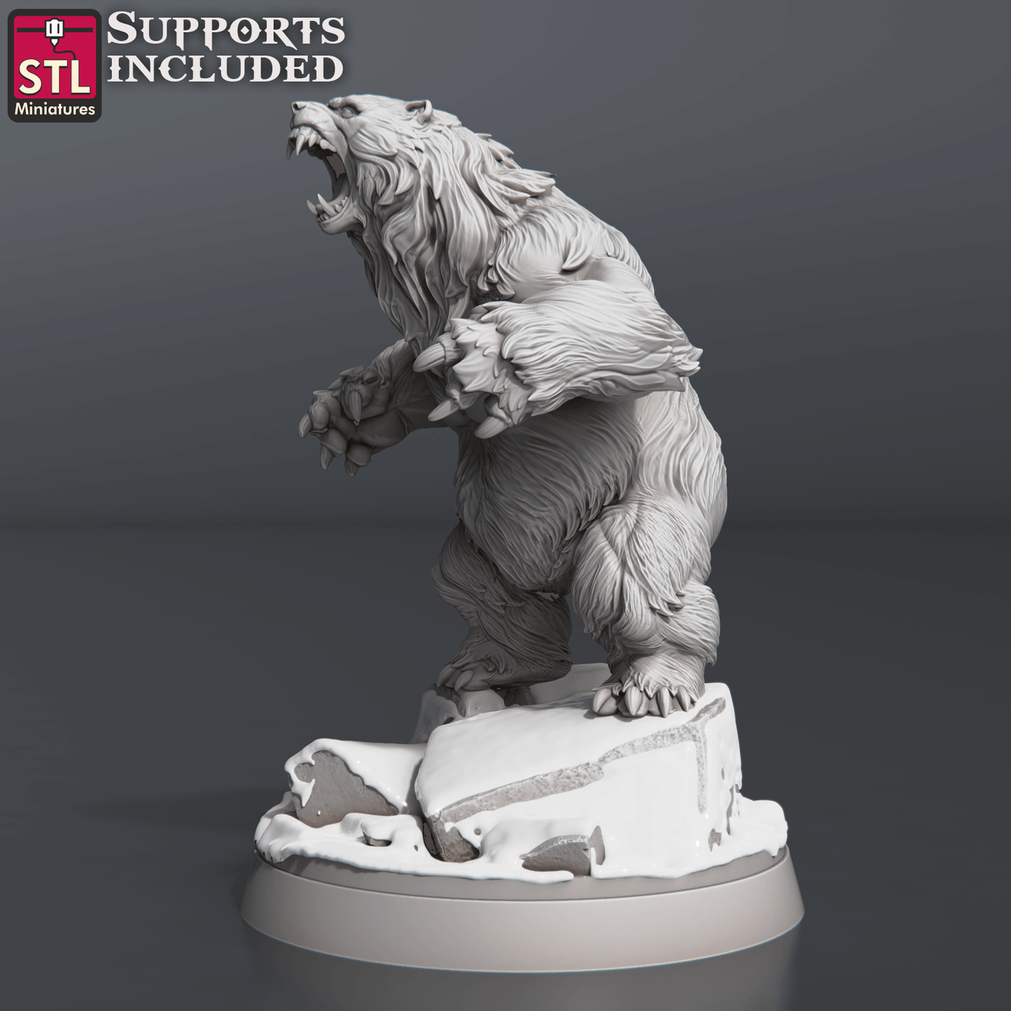 3D Printed STL Miniatures Bears Set 28 - 32mm War Gaming D&D - 3D Printing Boss 