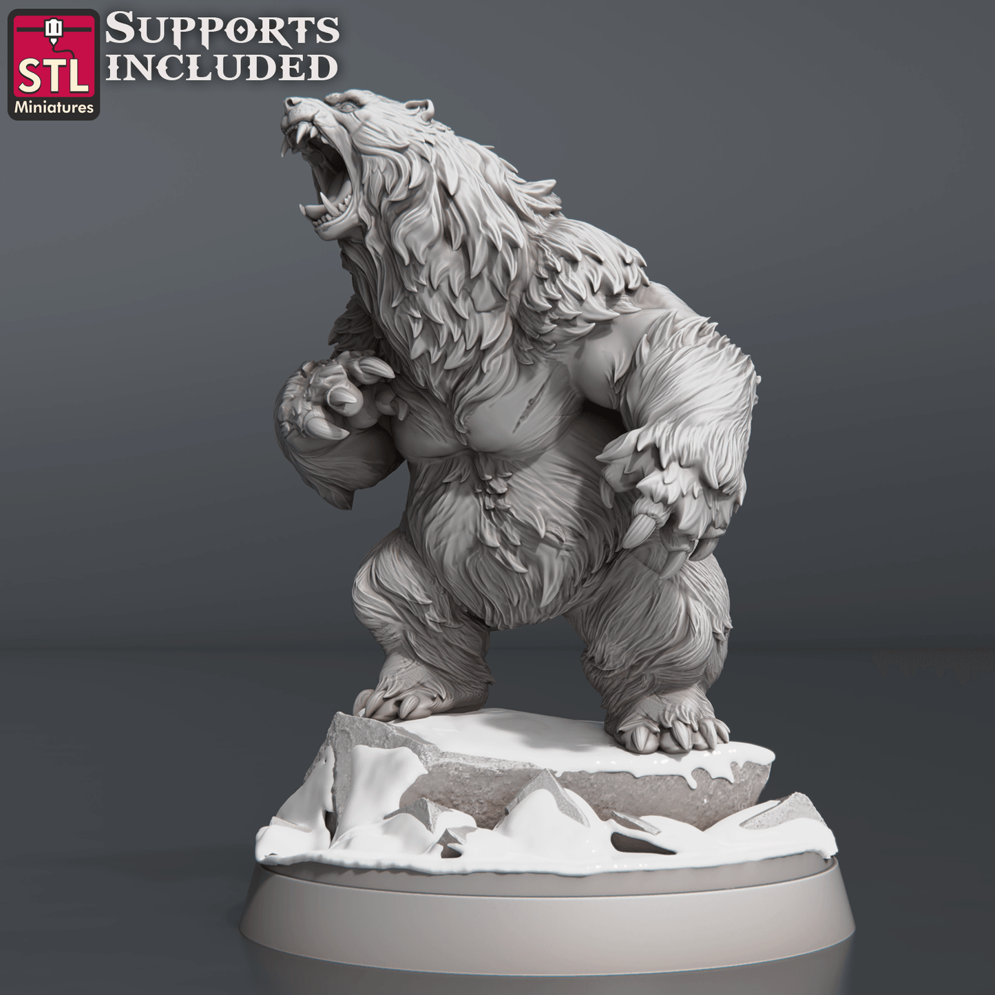 3D Printed STL Miniatures Bears Set 28 - 32mm War Gaming D&D - 3D Printing Boss 