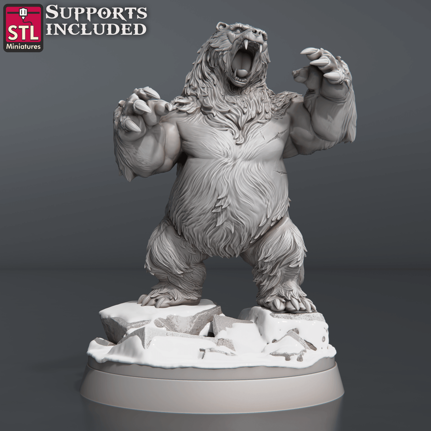 3D Printed STL Miniatures Bears Set 28 - 32mm War Gaming D&D - 3D Printing Boss 