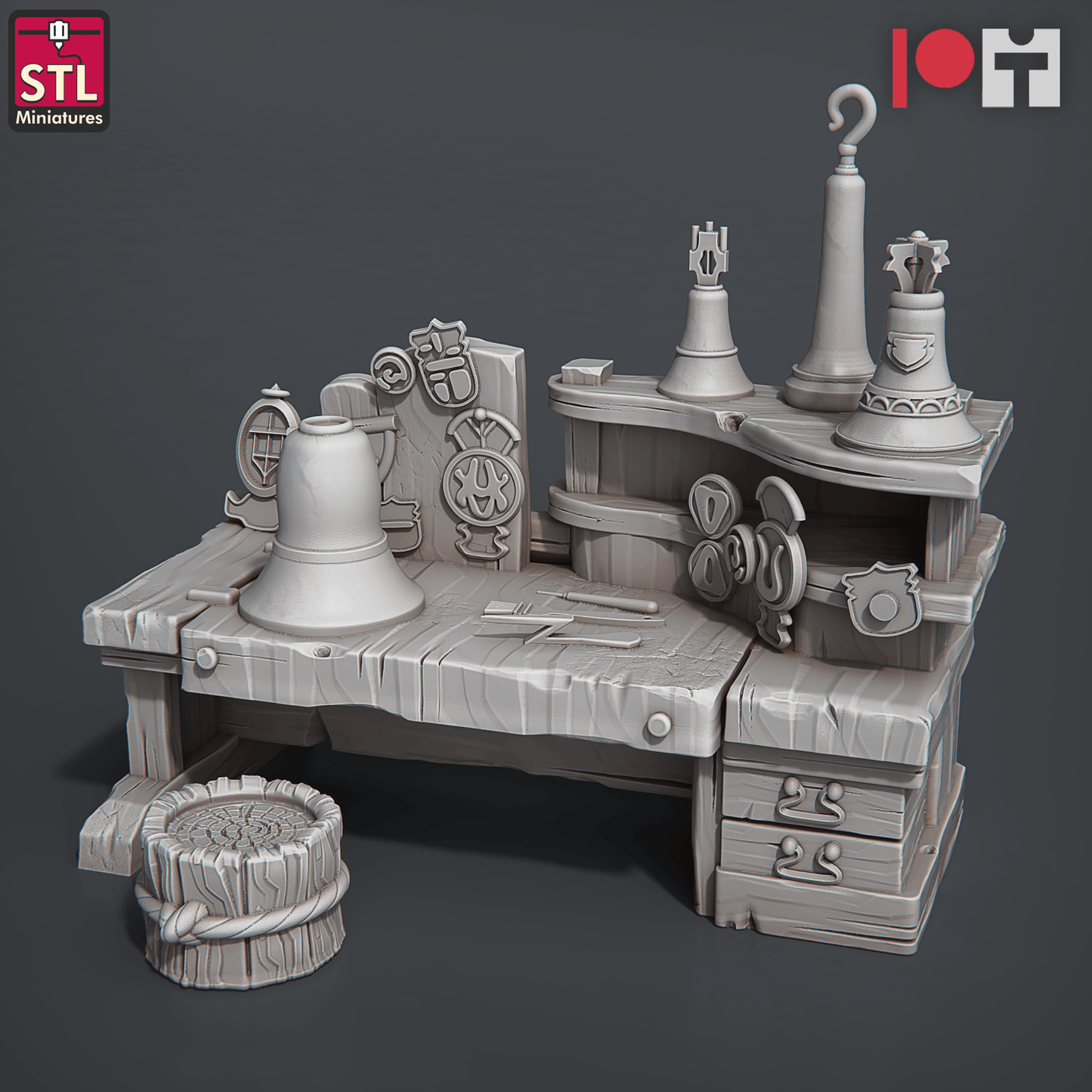 3D Printed STL Miniatures Bell Makers Set 28 - 32mm War Gaming D&D - 3D Printing Boss 