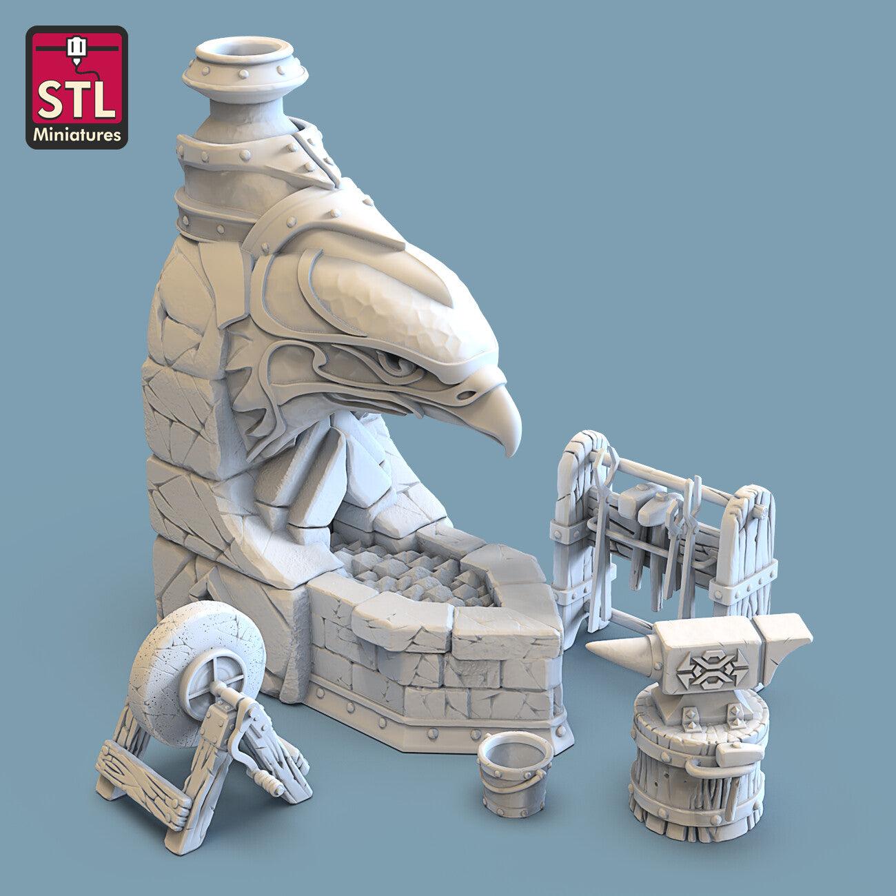 3D Printed STL Miniatures Blacksmith 28 - 32mm War Gaming D&D - 3D Printing Boss 
