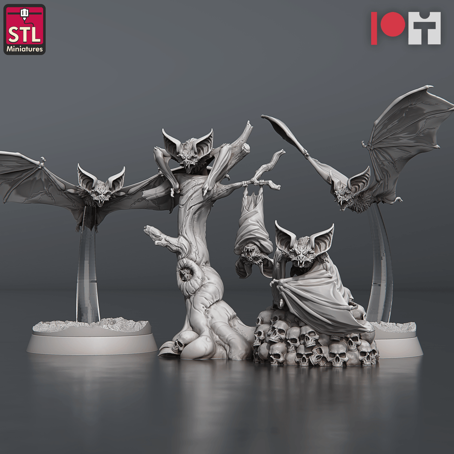 3D Printed STL Miniatures Blood Bats Set 28 - 32mm War Gaming D&D - 3D Printing Boss 