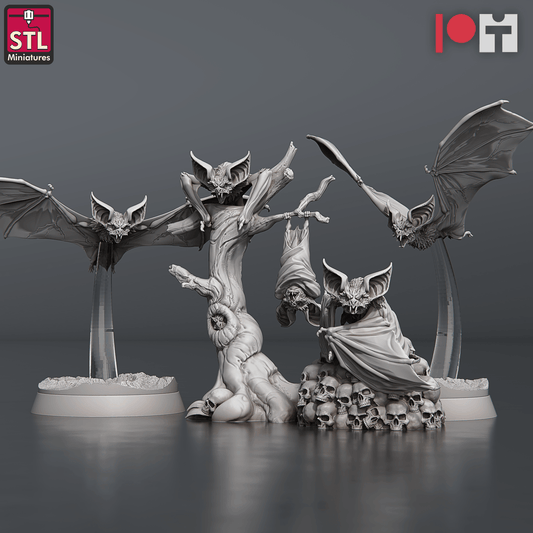 3D Printed STL Miniatures Blood Bats Set 28 - 32mm War Gaming D&D - 3D Printing Boss 