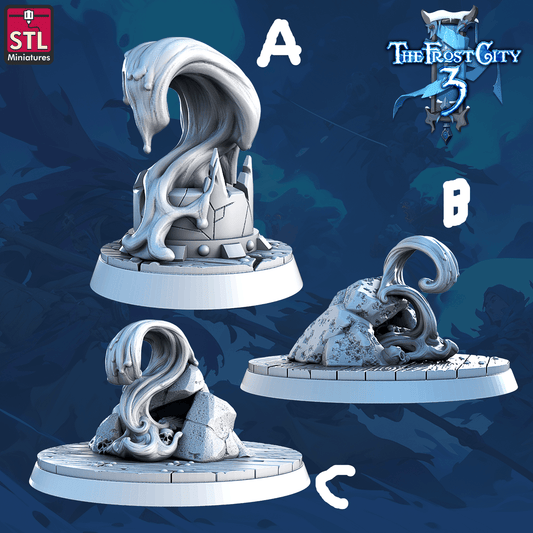 3D Printed STL Miniatures Bloodwaves Set Core Characters The Frost City 3 28 - 32mm War Gaming D&D - 3D Printing Boss 