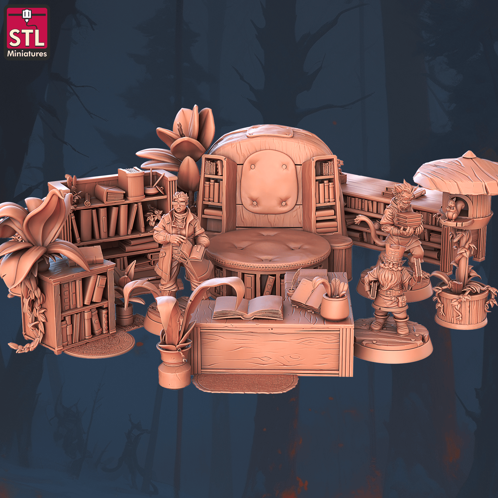 3D Printed STL Miniatures Books and Tomes Set 28 - 32mm War Gaming D&D - 3D Printing Boss 