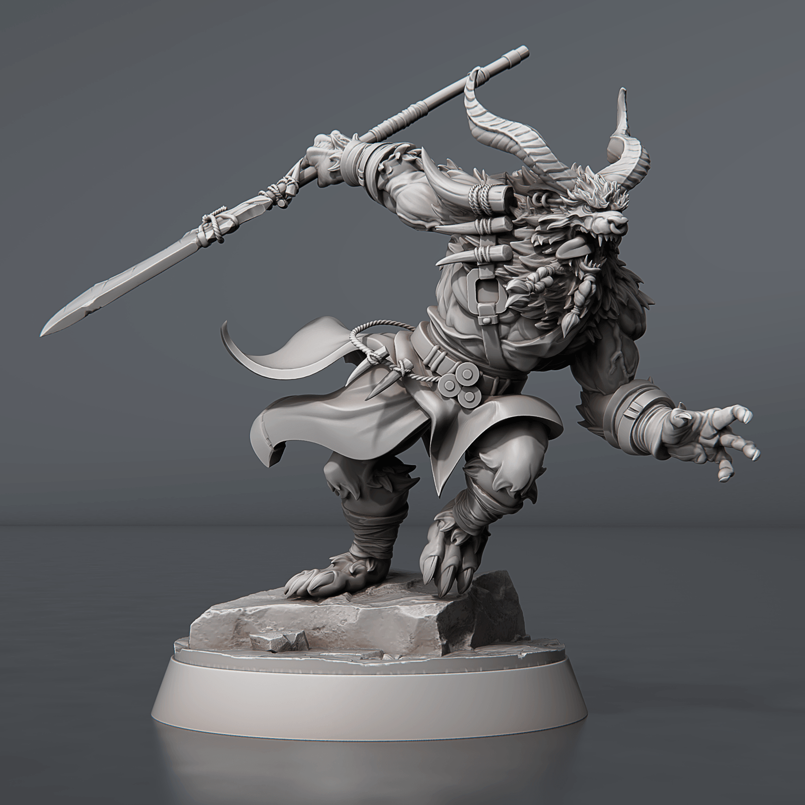 3D Printed STL Miniatures Borock 28 - 32mm War Gaming D&D - 3D Printing Boss 