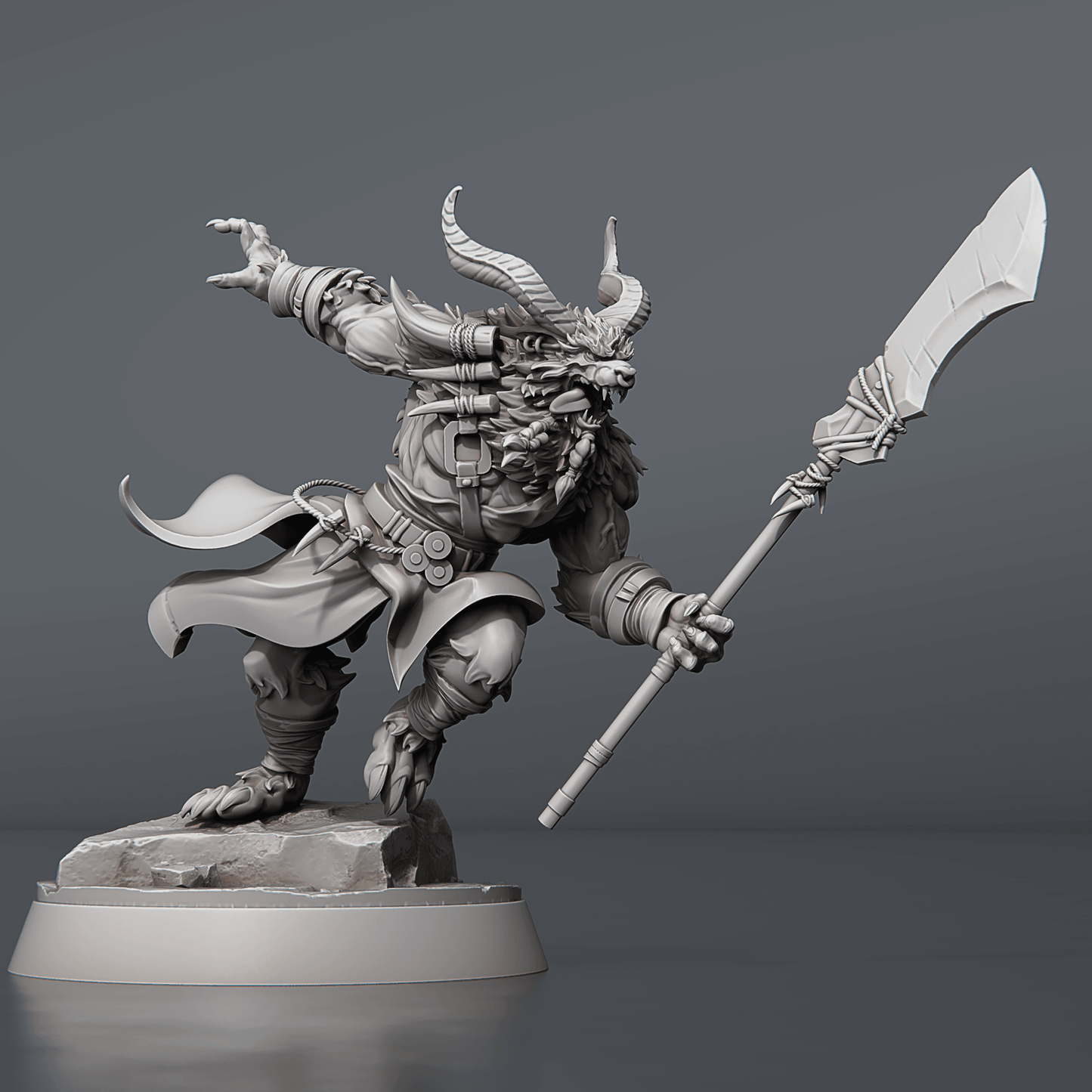 3D Printed STL Miniatures Borock 28 - 32mm War Gaming D&D - 3D Printing Boss 