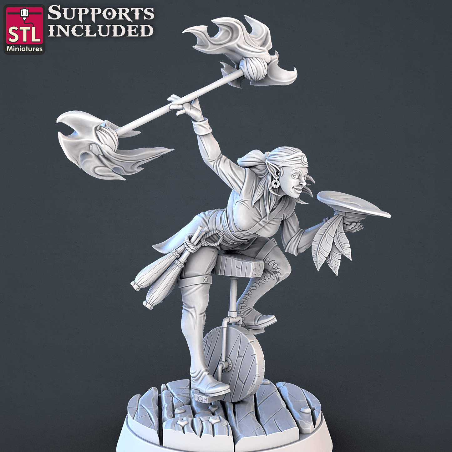 3D Printed STL Miniatures Carnival Vol 2 Set | 28 - 32mm War Gaming D&D - 3D Printing Boss 