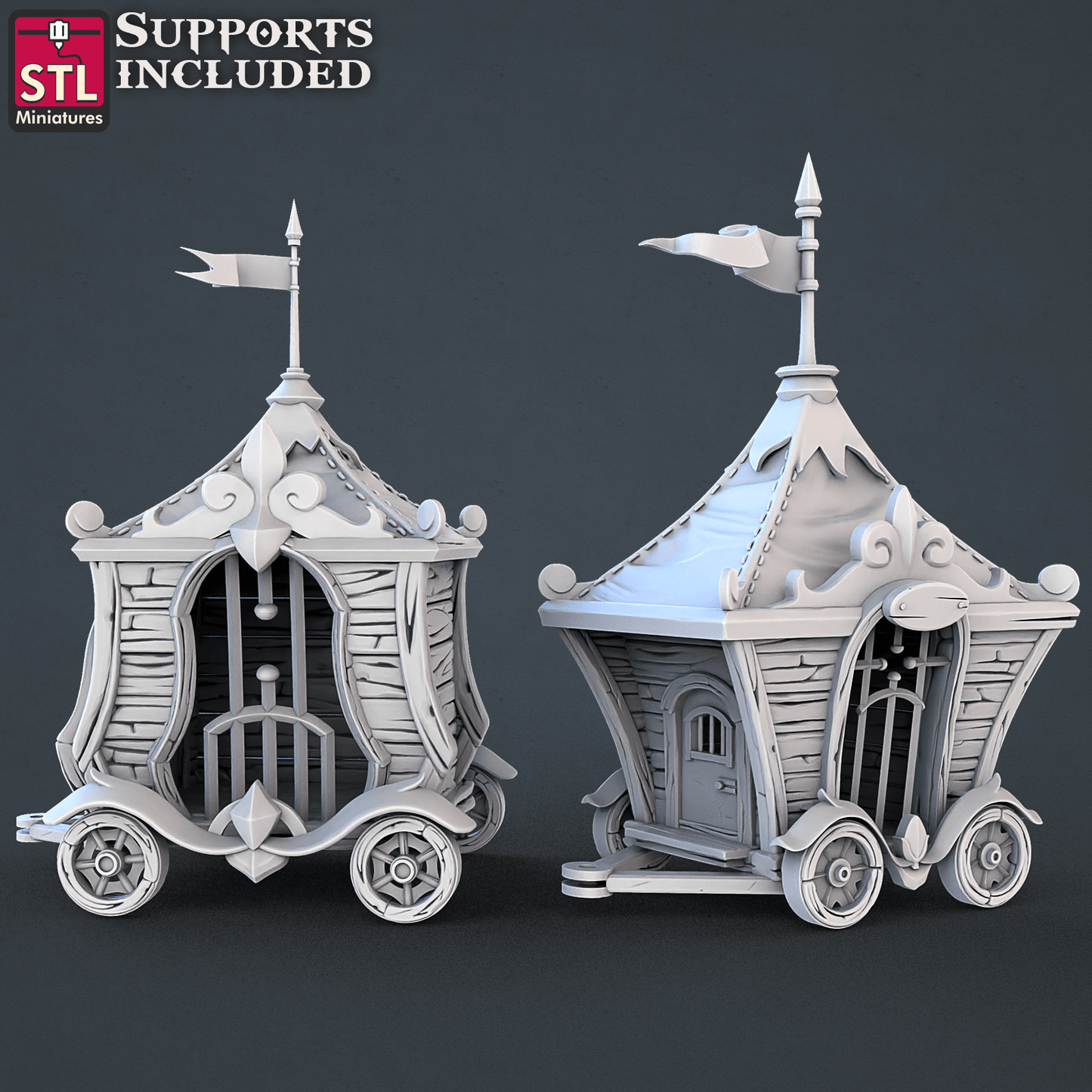 3D Printed STL Miniatures Carnival Vol 2 Set | 28 - 32mm War Gaming D&D - 3D Printing Boss 