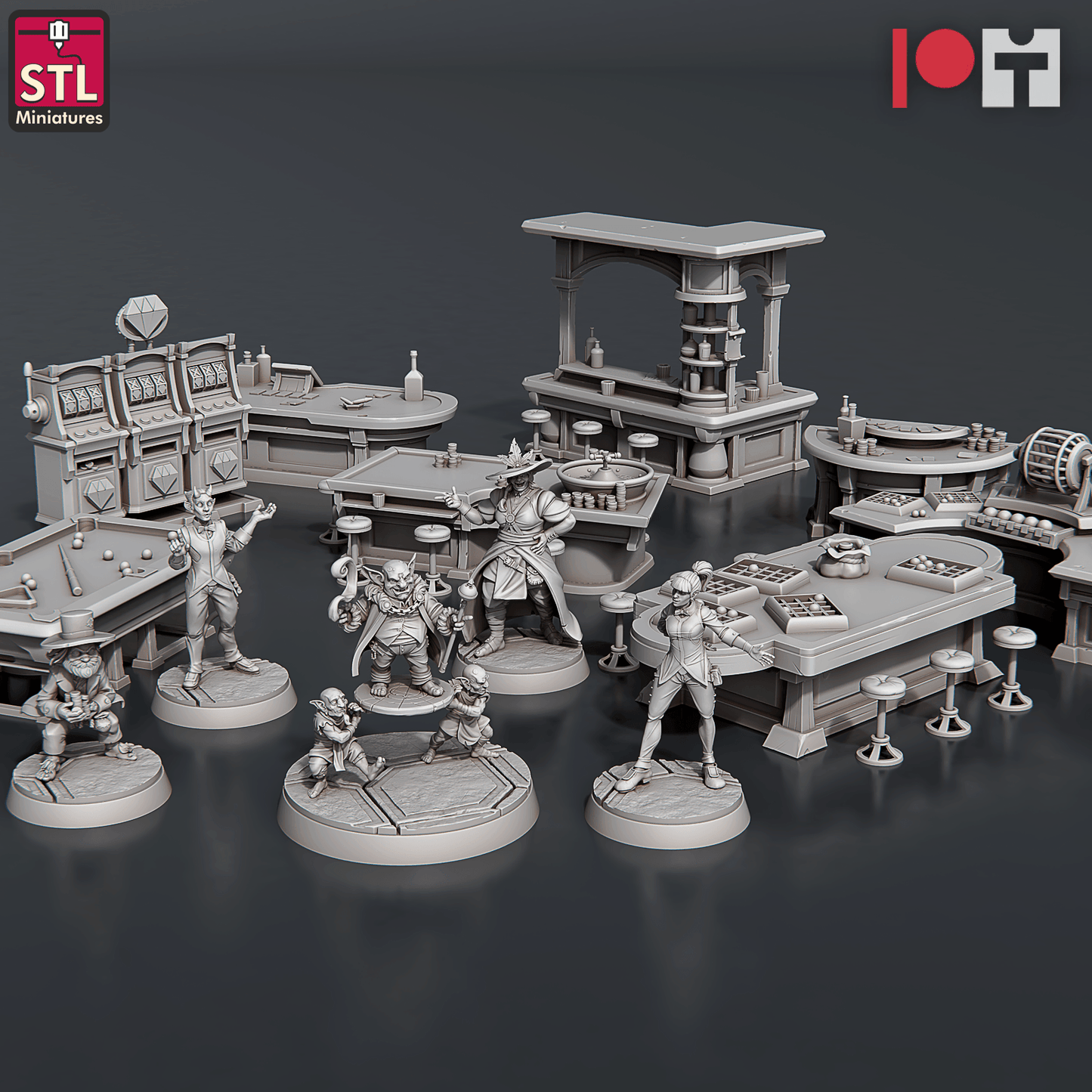 3D Printed STL Miniatures Casino 28 - 32mm War Gaming D&D - 3D Printing Boss 