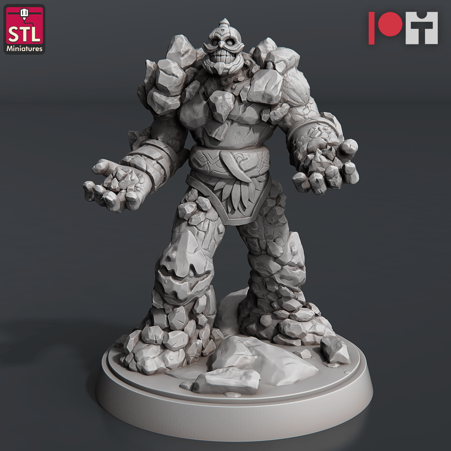 3D Printed STL Miniatures Coal Golems 28 - 32mm War Gaming D&D - 3D Printing Boss 