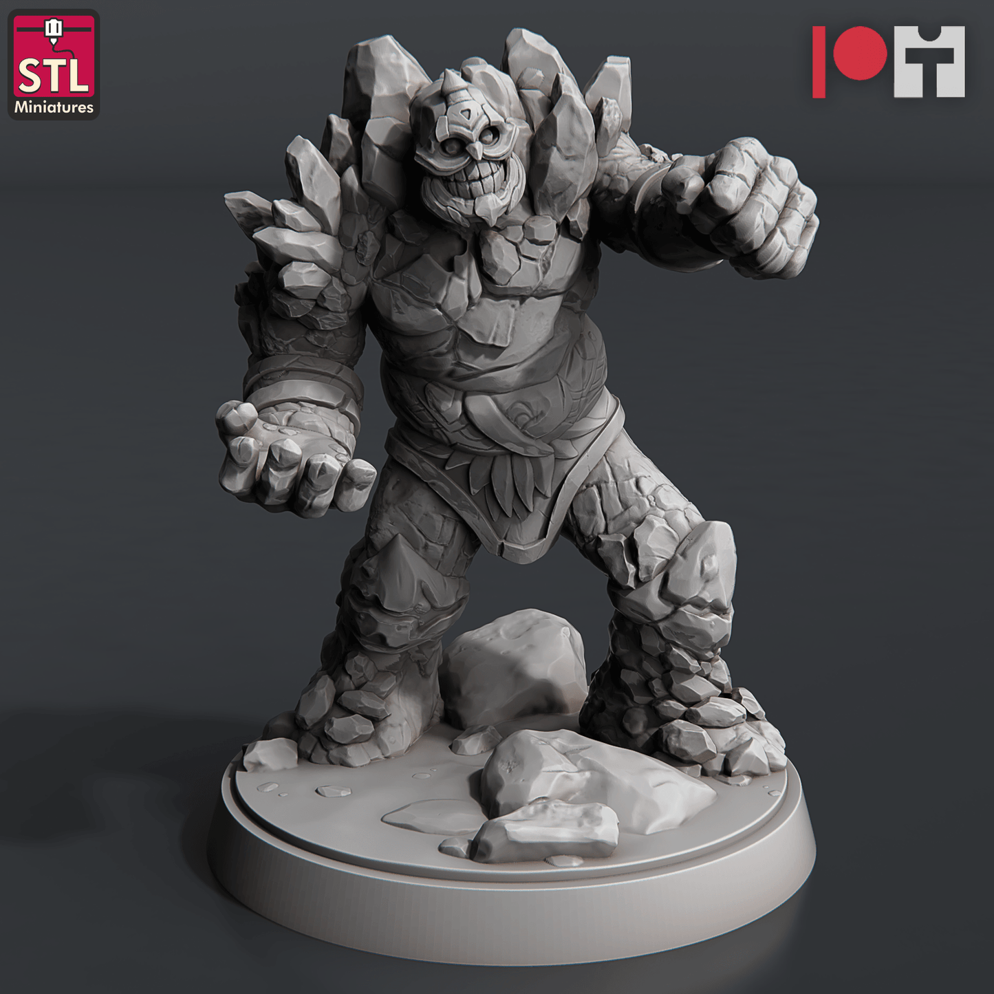 3D Printed STL Miniatures Coal Golems 28 - 32mm War Gaming D&D - 3D Printing Boss 